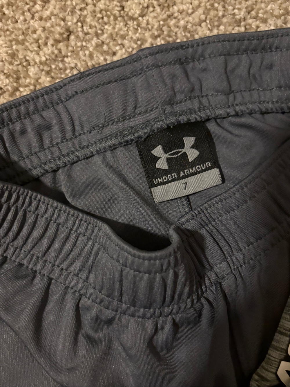 Under Armour Boys Athletic Shorts - Gray Heather & Charcoal 2 pair shorts - Picture 7 of 8